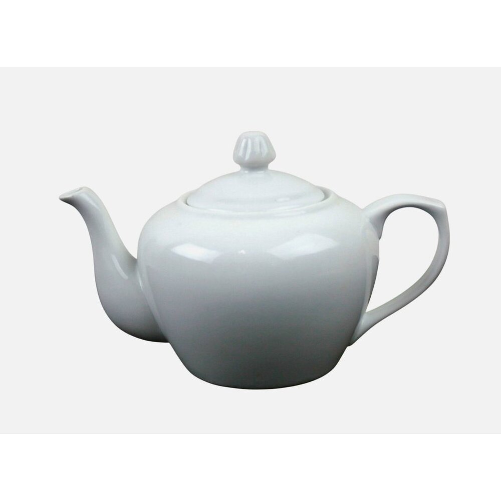 Cordon Bleu White Ceramic Teapot With Lid 1 Quart Capacity Classic Design
